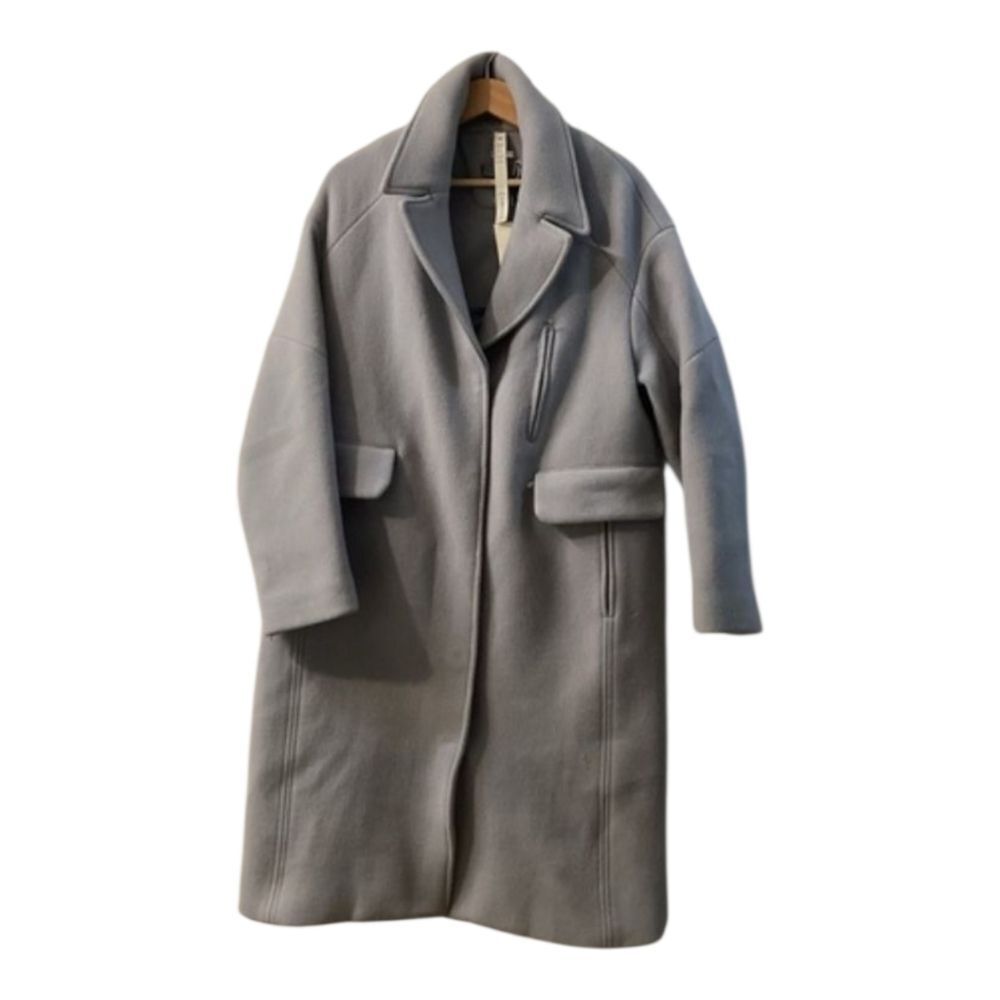 Lululemon Wool Long Wrap Coat Light Gray Oversized Jacket Size 4 NWT - Picture 2 of 16